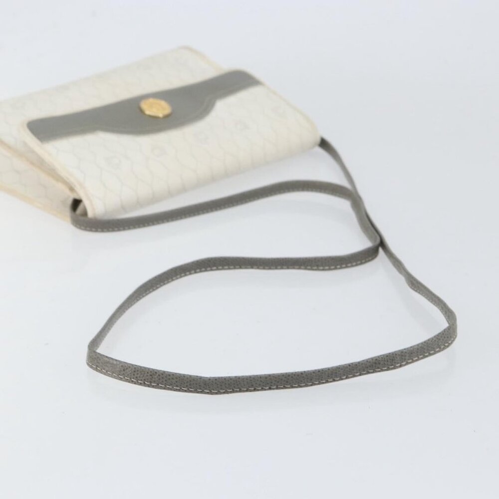 Authentic Christian Dior Honeycomb Canvas Shoulder Bag PVC Gold White - Picture 14 of 16